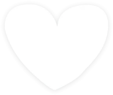 a white heart with a shadow on it