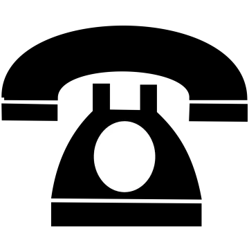 a black and white icon of an old phone