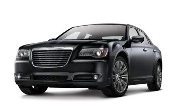 a black chrysler car on a white background