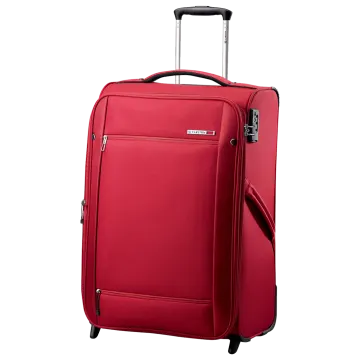 a red piece of luggage
