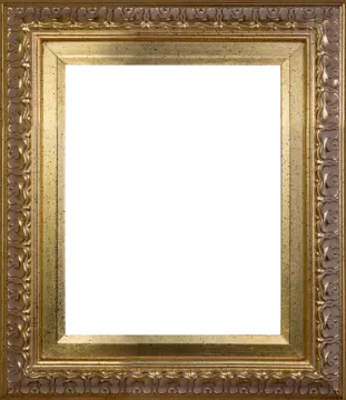 a gold frame on a white background