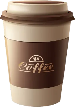 a coffee cup with the word coffee
