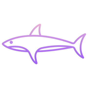 a drawing of a shark on a white background