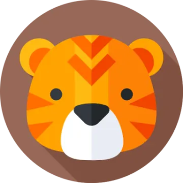 a flat icon of a tiger's head