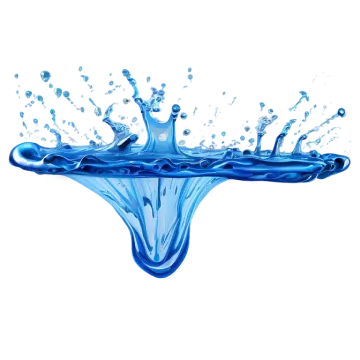 blue water splash on white background