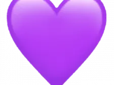 a purple heart balloon on a white background