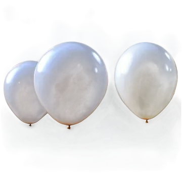 three white balloons on a white background
