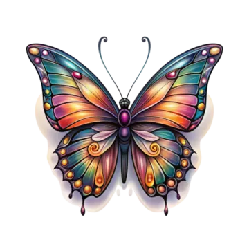 a colorful butterfly tattoo design