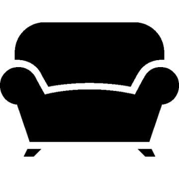 a black and white silhouette of a couch