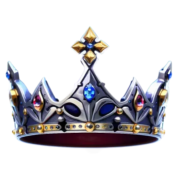 a crown with blue and gold accents