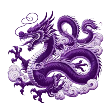 a purple dragon on a white background