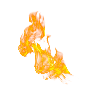 fire on a white background