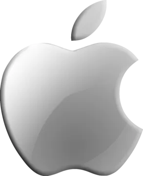 an apple logo on a white background