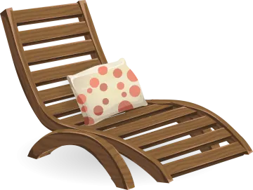 a wooden chair with a pillow on it