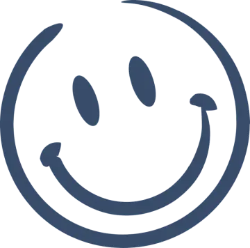 a smiling face in a circle