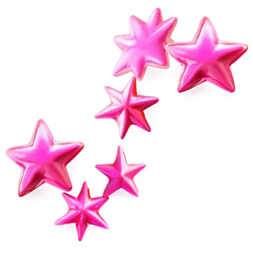 three pink stars on a white background