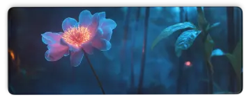 a pink flower on a blue background