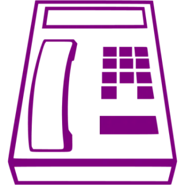 a purple and white icon of a book