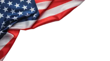 an american flag flying in the wind