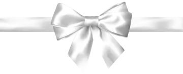 a white ribbon with a bow on it