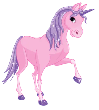 a pink unicorn with stars on its head