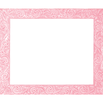 a pink and white frame with an ornate pattern