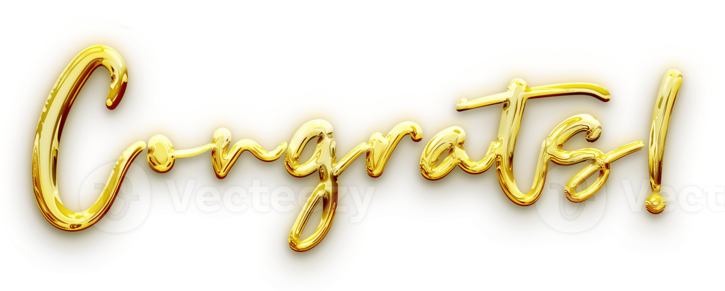 the word congratulations in gold foil letters
