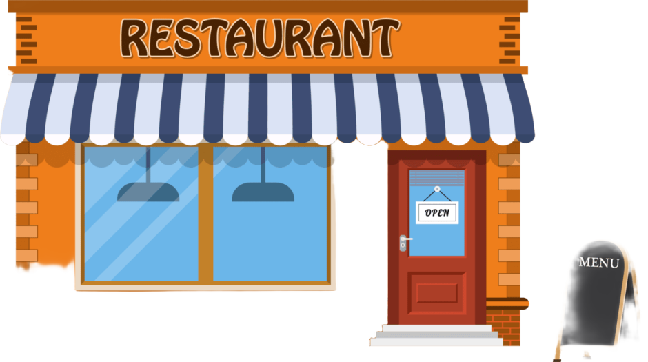 a restaurant with a sign that says restaurant