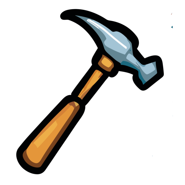a hammer on a white background