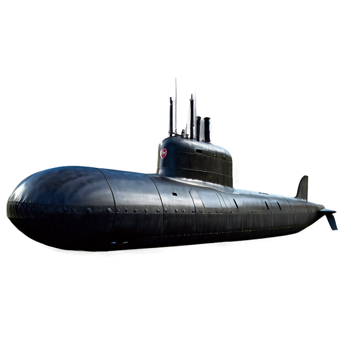 a black submarine on a white background