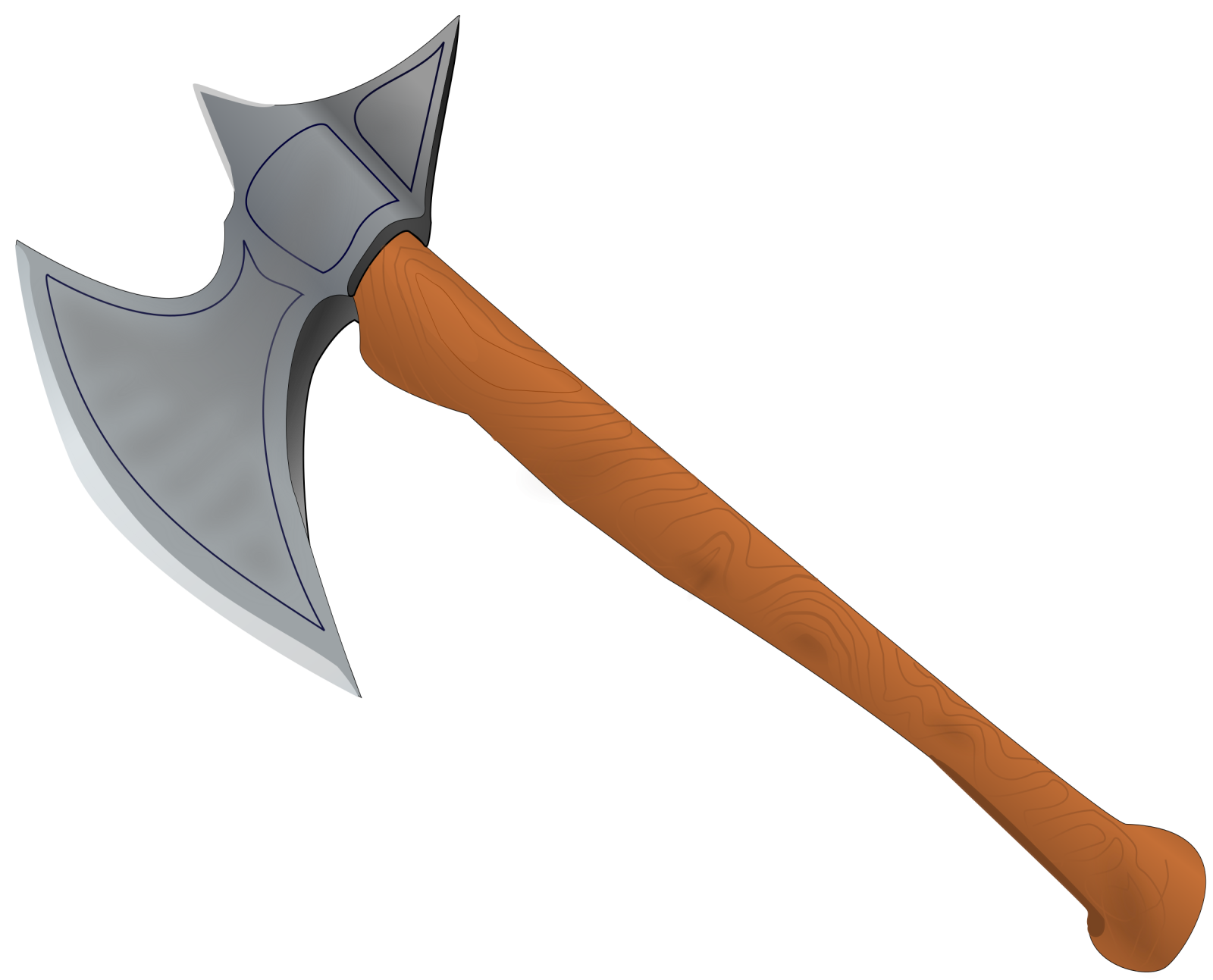 an axe with a wooden handle