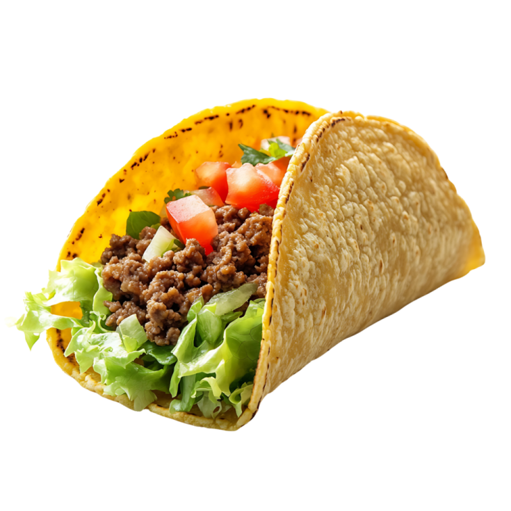 a tacoa filled with meat and vegetables