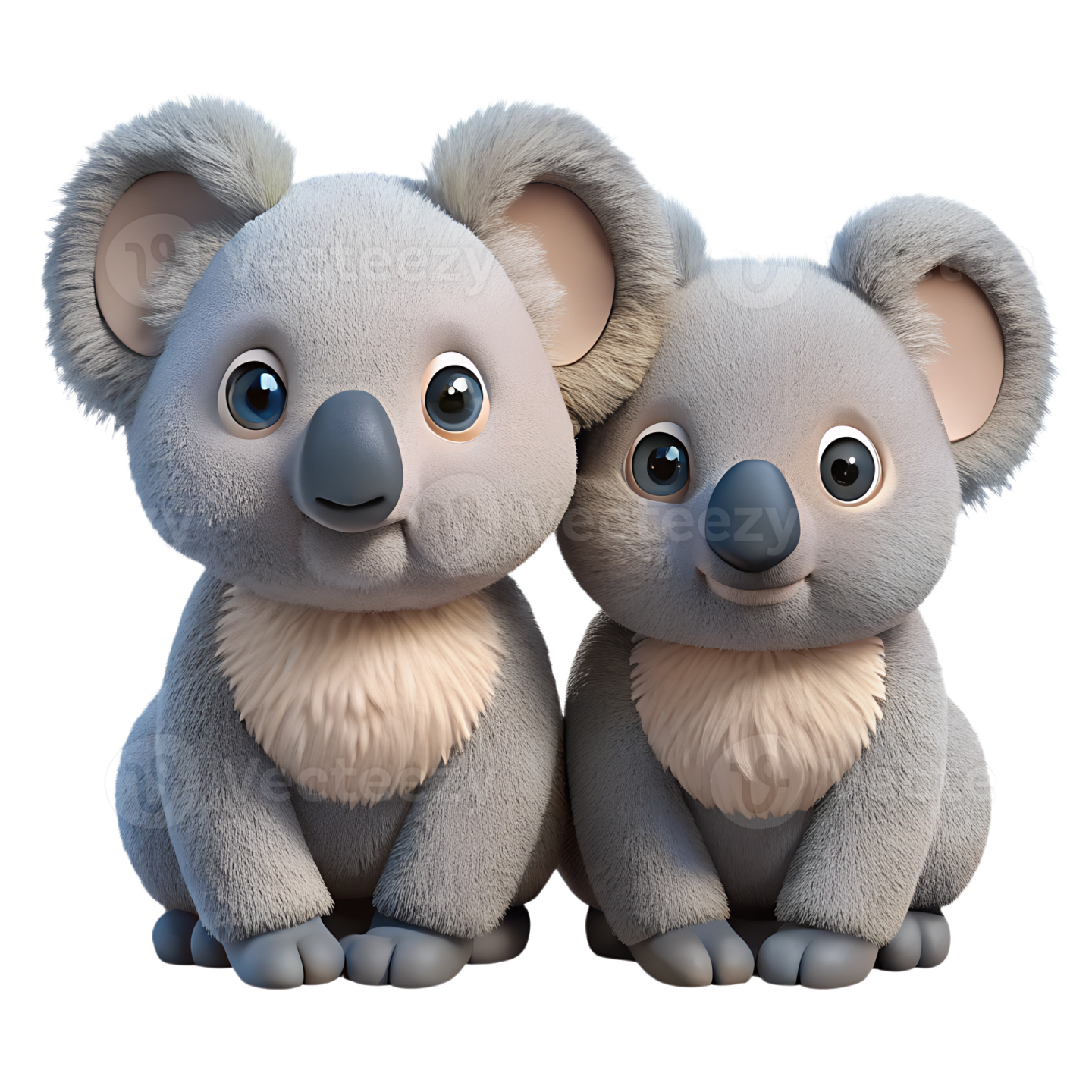 a couple of koalas sitting next to each other animals