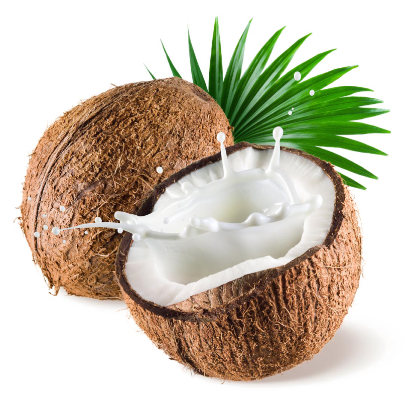 a coconut with milk in it