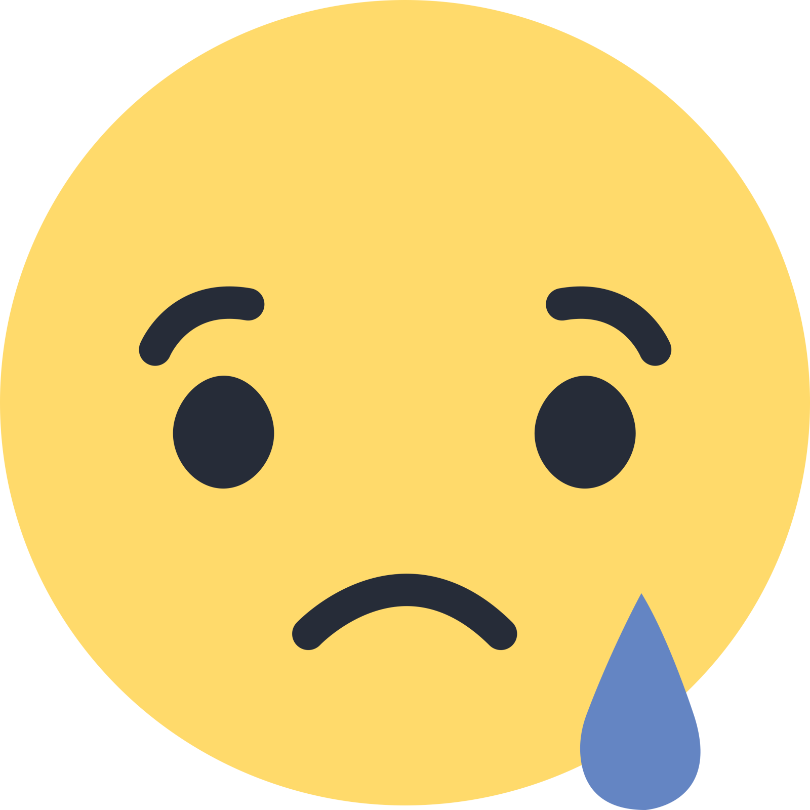 a sad face with tears and tears