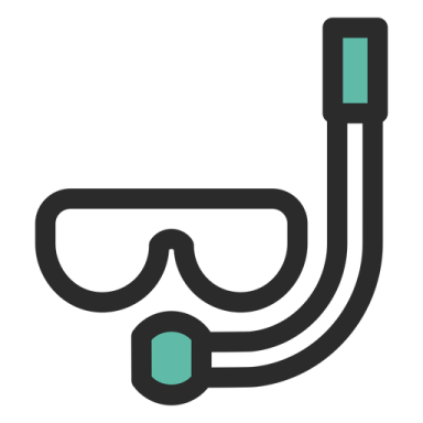 a scuba mask and snore