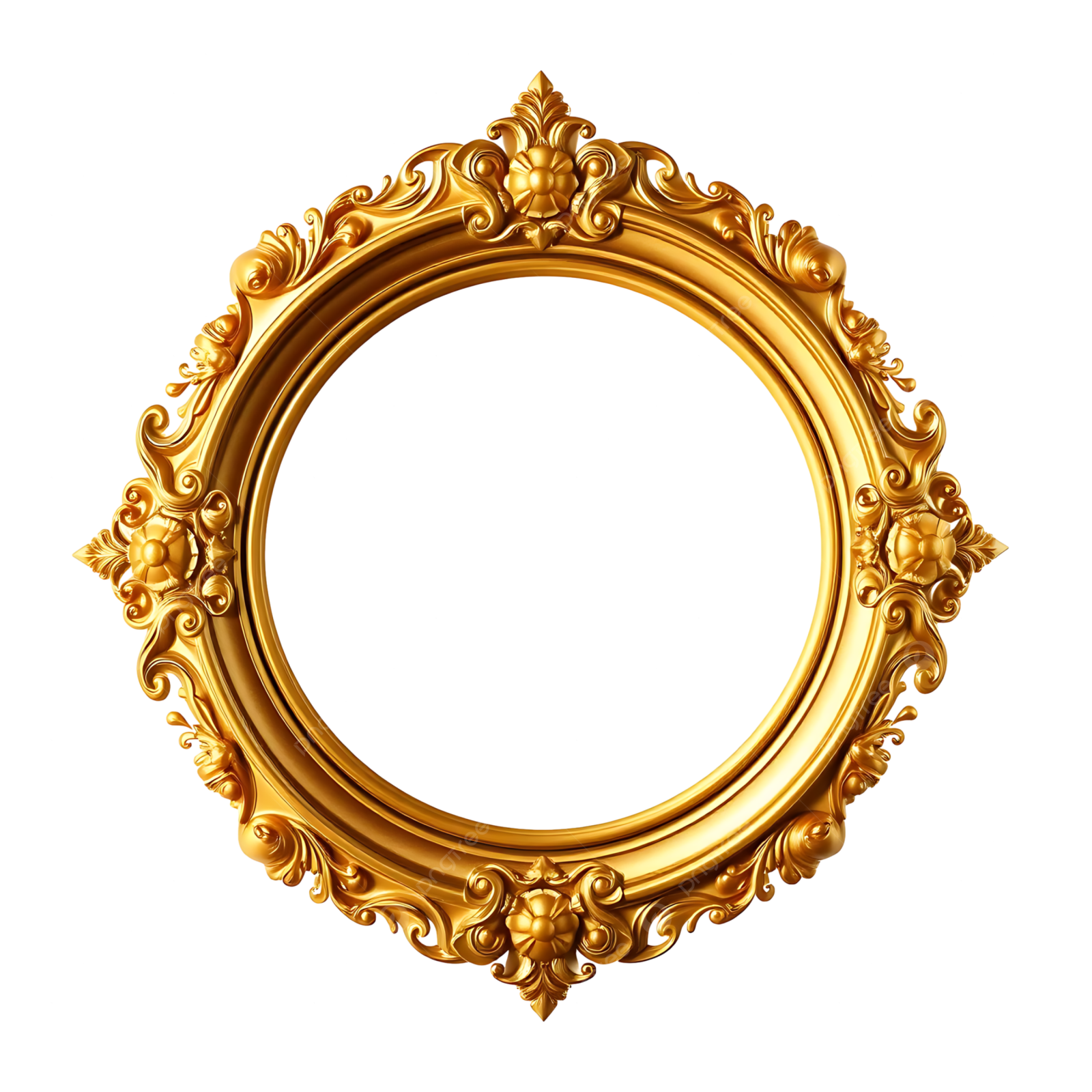 a gold frame on a white background