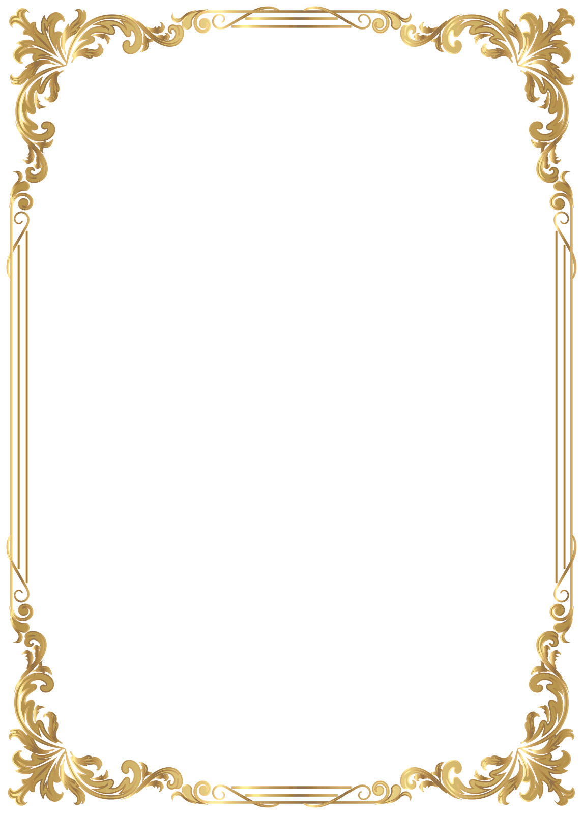 an ornate gold frame with a white background