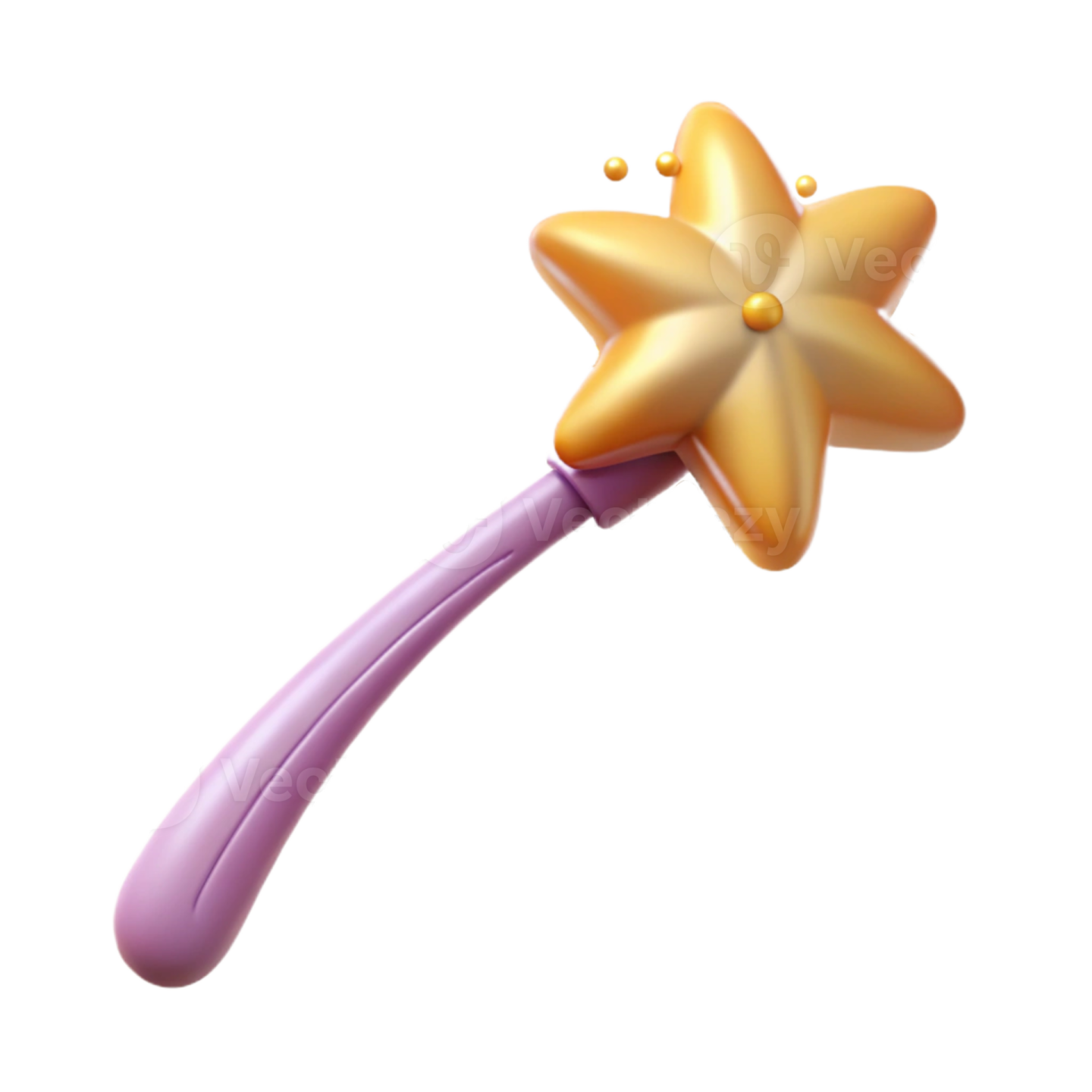 a purple wand with gold stars on it