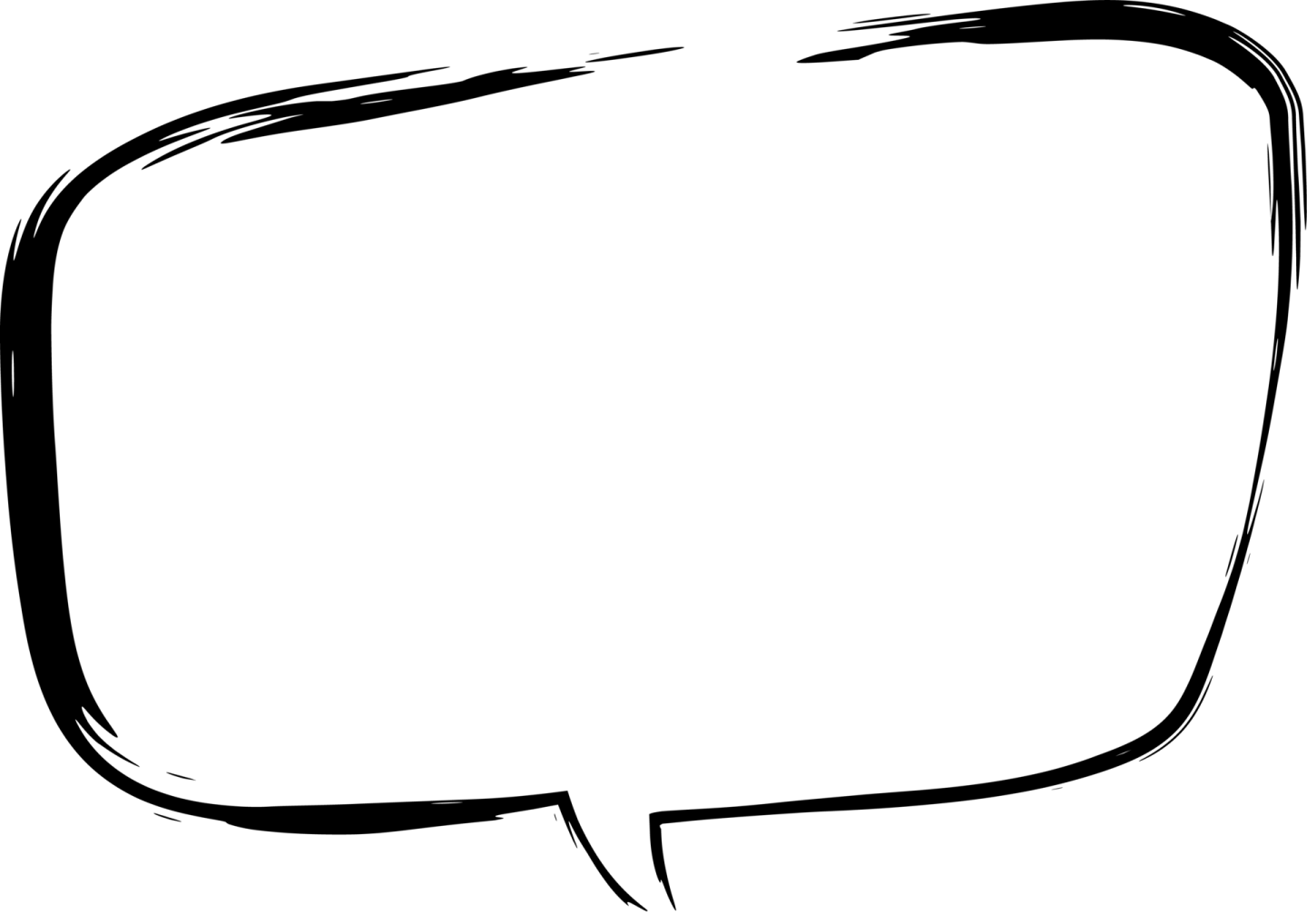 a black and white speech bubble