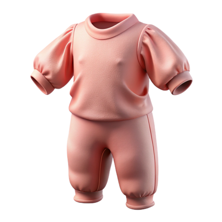 a pink baby's outfit on a white background