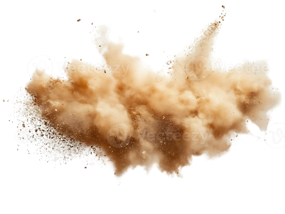 sand explosion on white background stock photo