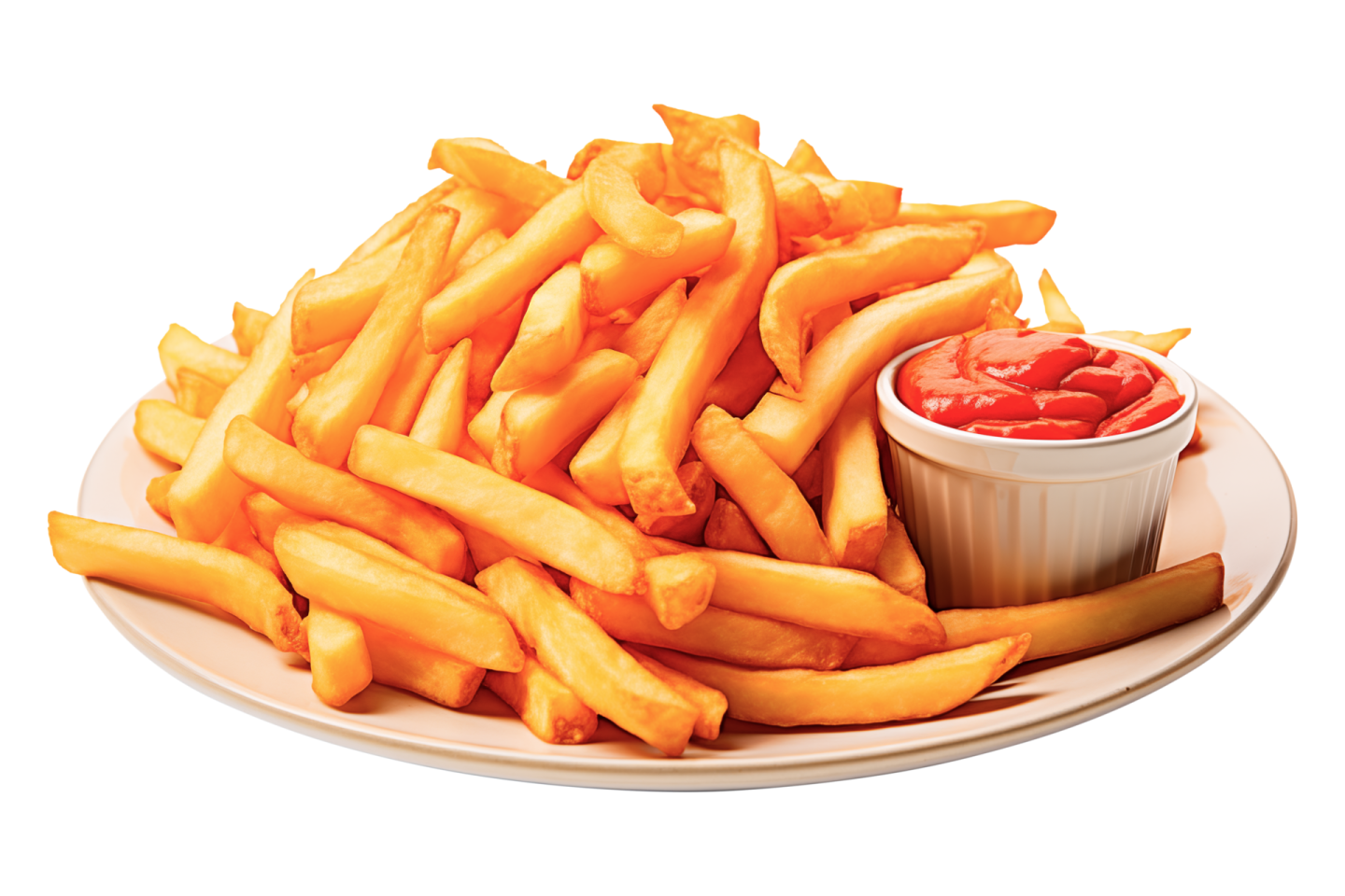 a plate of french fries and a bowl of sauce