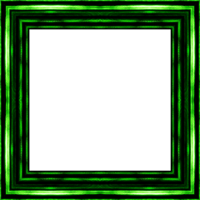 a green frame on a white background