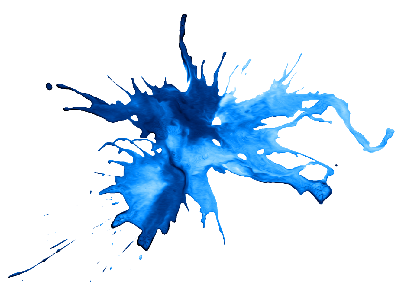 a blue ink sp on a white background