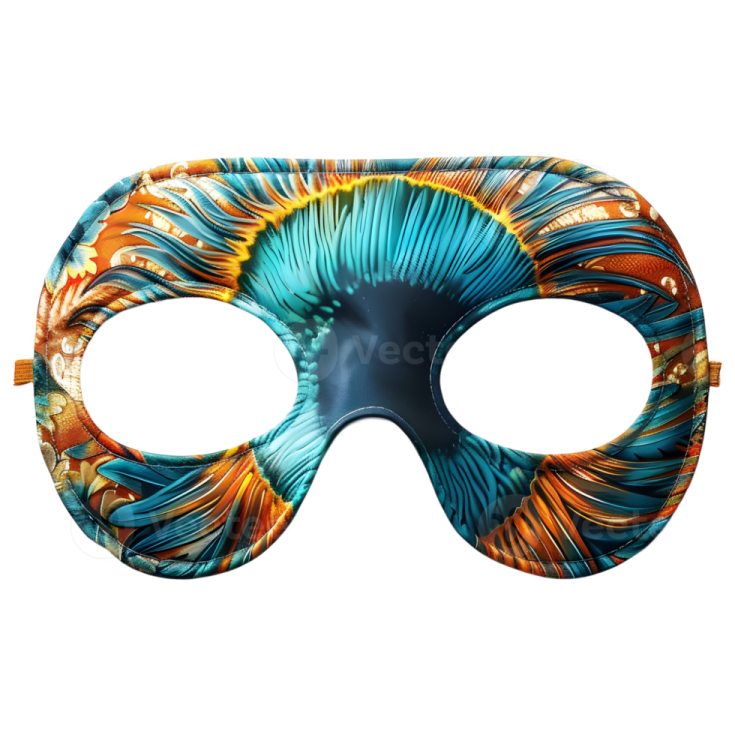 an image of a blue and orange mask