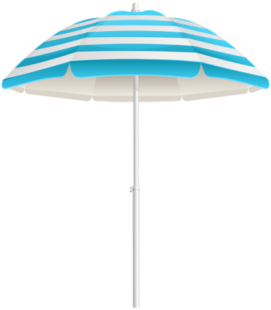 a blue and white umbrella on a white background