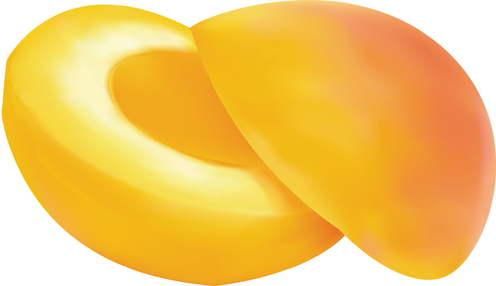 two peaches on a white background