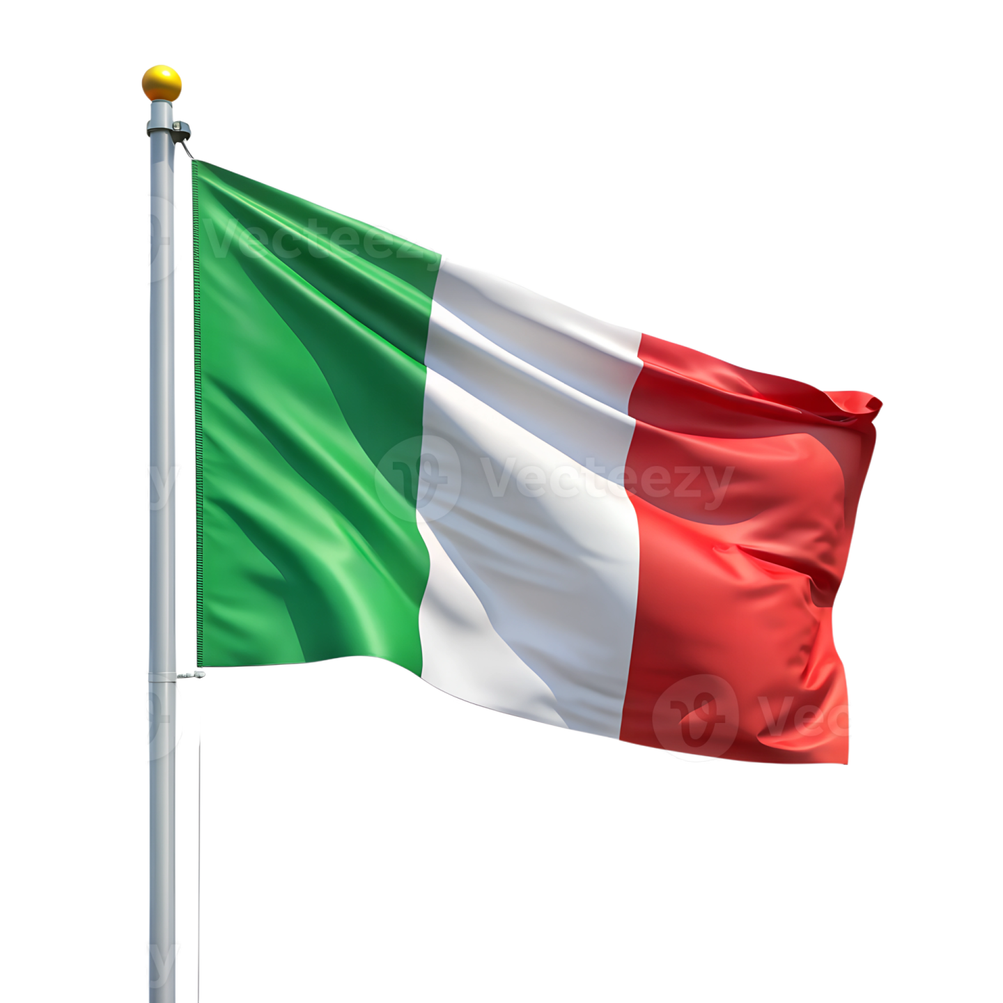 the flag of italy flying in the wind