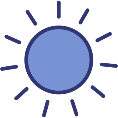 a blue sun icon